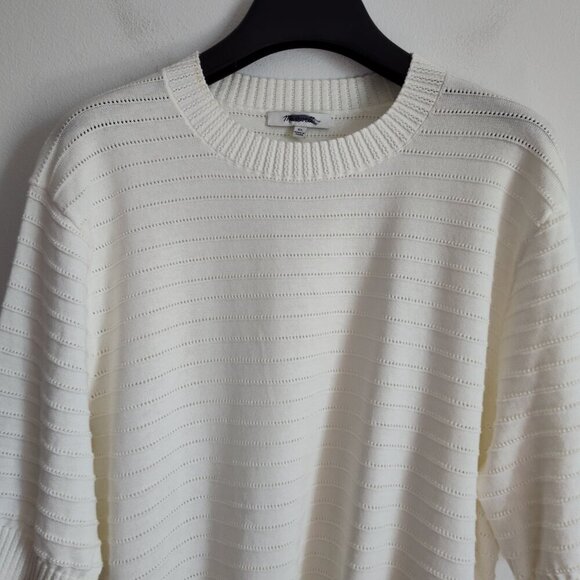 Ladies SZ XSLMadewell Ivory Short-Sleeve Cotton Sweater - Picture 2 of 4